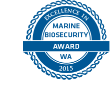 The EMBA logo, which says Excellence in Marine Biosecurity Award WA